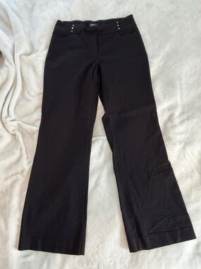 Reitmans Black Wide-Leg Pants with Subtle Stud Accents